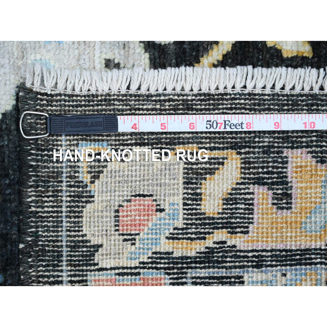 Black 3'0" x 9'9" Oushak And Peshawar Hand knotted Wool Rug - Sku: O020220