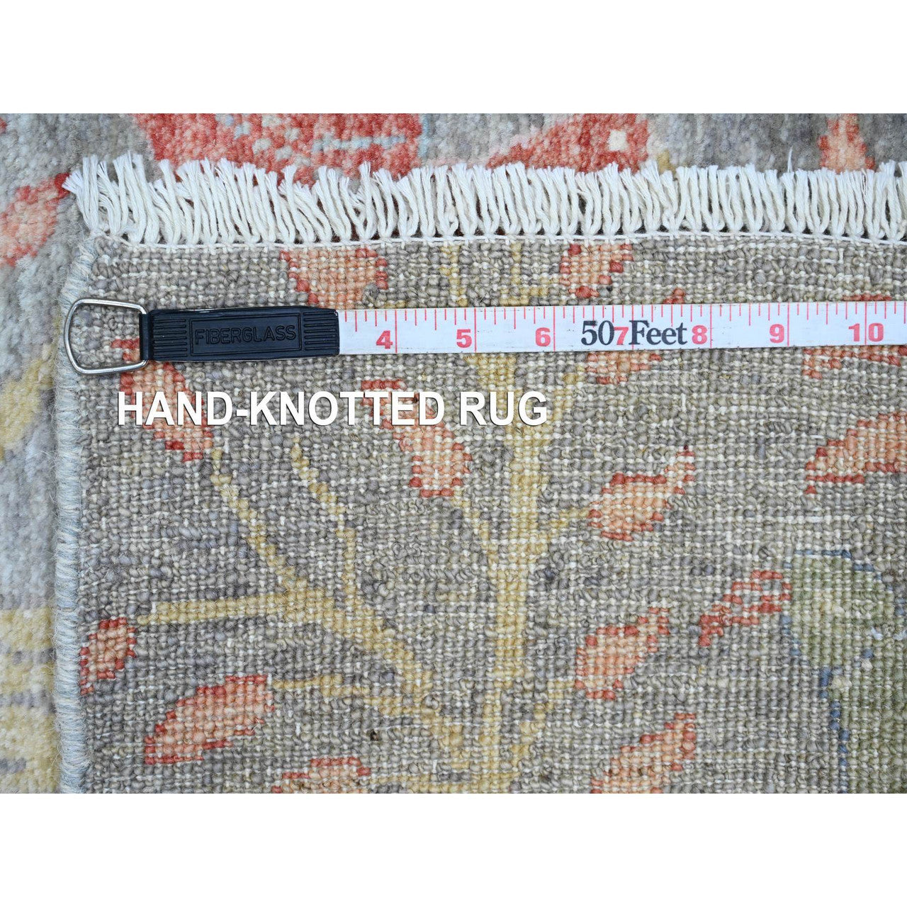 Gray 2'6" x 15'7" Oushak And Peshawar Hand knotted Wool Rug - Sku: O020226