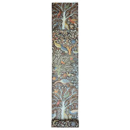Oushak And Peshawar Wool Hand Knotted Rug Grey 2.7x23.7 -O020229