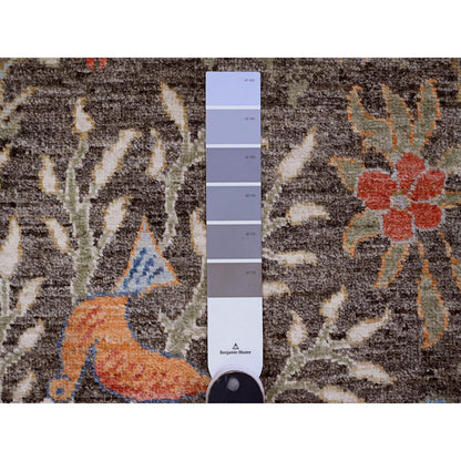 Oushak And Peshawar Wool Hand Knotted Rug Grey 2.7x23.7 -O020229
