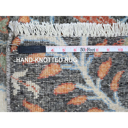 Oushak And Peshawar Wool Hand Knotted Rug Grey 2.7x23.7 -O020229