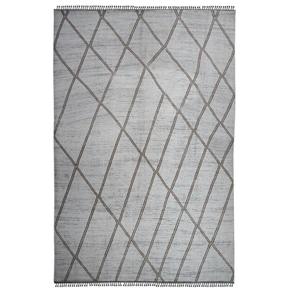 Tribal & Geometric Wool Hand Knotted Rug Ivory 15.9x23.5 -O020232