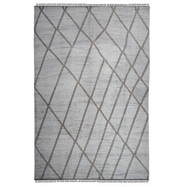 Tribal & Geometric Wool Hand Knotted Rug Ivory 15.9x23.5 -O020232