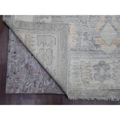 Oushak And Peshawar Wool Hand Knotted Rug Grey 9.0x12.6 -O020240