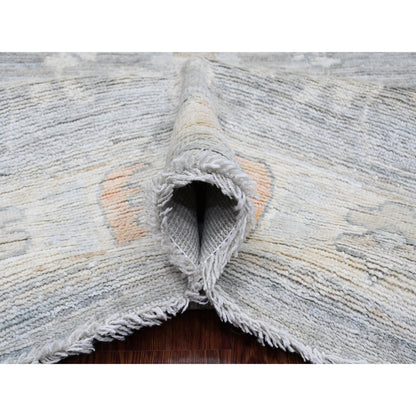 Oushak And Peshawar Wool Hand Knotted Rug Grey 9.0x12.6 -O020240