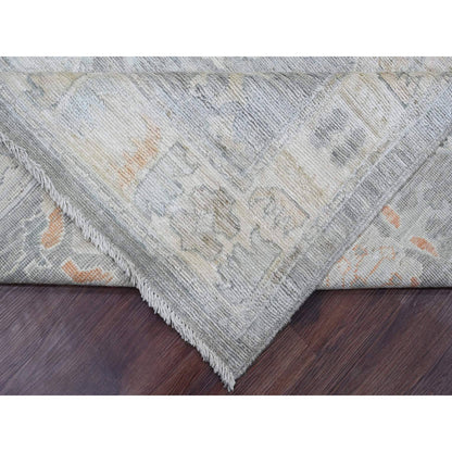 Oushak And Peshawar Wool Hand Knotted Rug Grey 9.0x12.6 -O020240