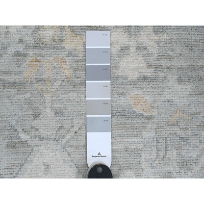 Oushak And Peshawar Wool Hand Knotted Rug Grey 9.0x12.6 -O020240