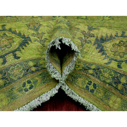 Kazak Wool Hand Knotted Rug Green 7.11x9.8 -O020246