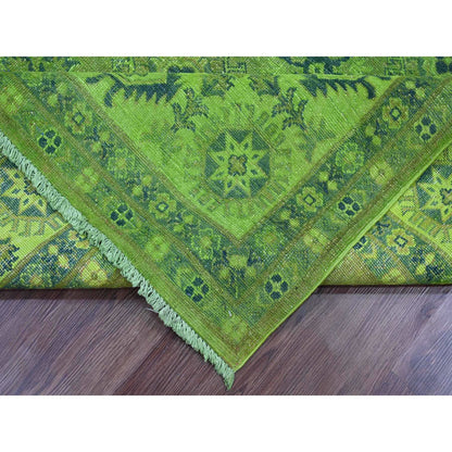 Kazak Wool Hand Knotted Rug Green 7.11x9.8 -O020246