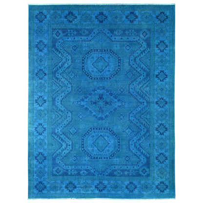 Kazak Wool Hand Knotted Rug Blue 7.8x10.1 -O020247