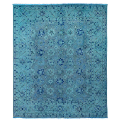 Kazak Wool Hand Knotted Rug Blue 7.11x9.8 -O020249
