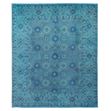 Kazak Wool Hand Knotted Rug Blue 7.11x9.8 -O020249