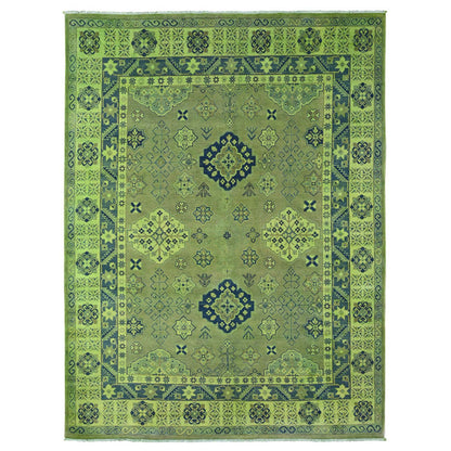 Kazak Wool Hand Knotted Rug Green 7.5x10.0 -O020250