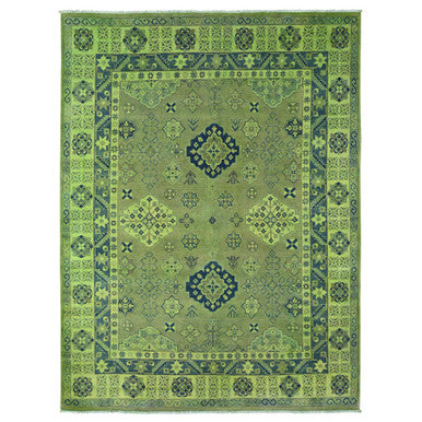 Kazak Wool Hand Knotted Rug Green 7.5x10.0 -O020250