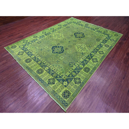 Kazak Wool Hand Knotted Rug Green 7.5x10.0 -O020250