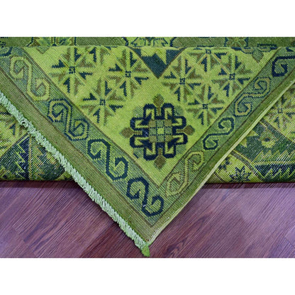Kazak Wool Hand Knotted Rug Green 7.5x10.0 -O020250