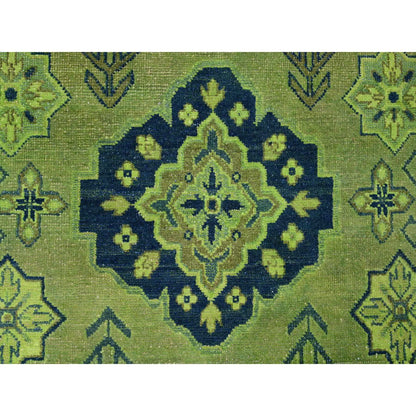 Kazak Wool Hand Knotted Rug Green 7.5x10.0 -O020250