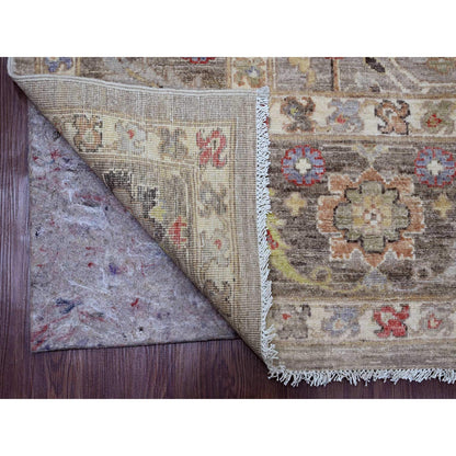 Oushak And Peshawar Wool Hand Knotted Rug Brown 8.0x9.9 -O020253