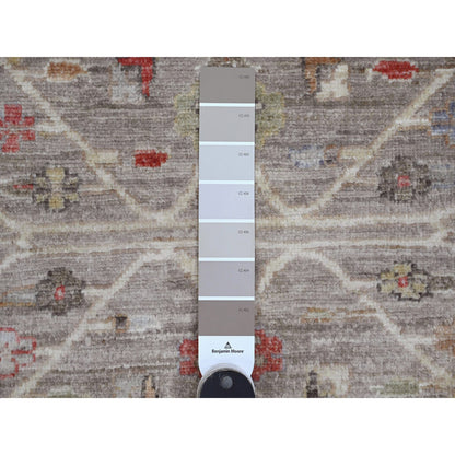 Oushak And Peshawar Wool Hand Knotted Rug Brown 8.0x9.9 -O020253
