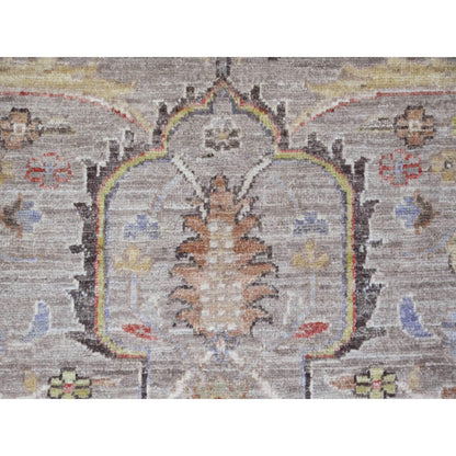 Oushak And Peshawar Wool Hand Knotted Rug Brown 8.0x9.9 -O020253