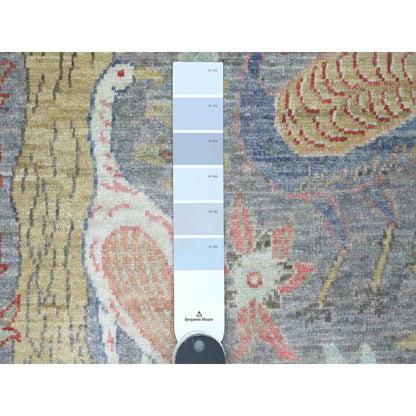 Oushak And Peshawar Wool Hand Knotted Rug Grey 5.6x5.8 -O020257