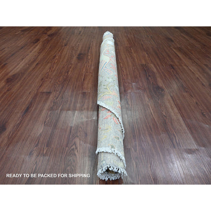 Oushak And Peshawar Wool Hand Knotted Rug Grey 5.6x5.8 -O020257