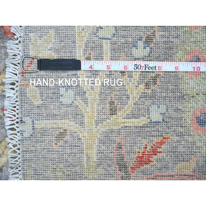 Oushak And Peshawar Wool Hand Knotted Rug Grey 5.6x5.8 -O020257