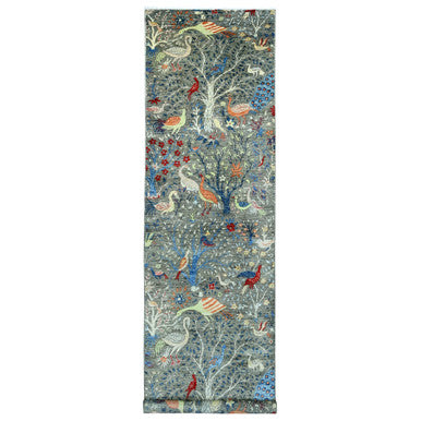 Oushak And Peshawar Wool Hand Knotted Rug Grey 3.11x16.4 -O020261