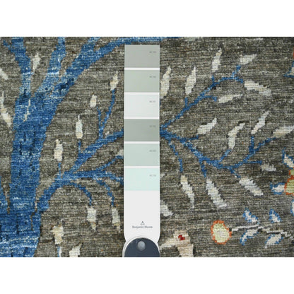 Oushak And Peshawar Wool Hand Knotted Rug Grey 3.11x16.4 -O020261