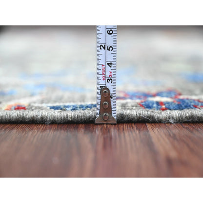 Oushak And Peshawar Wool Hand Knotted Rug Grey 3.11x16.4 -O020261