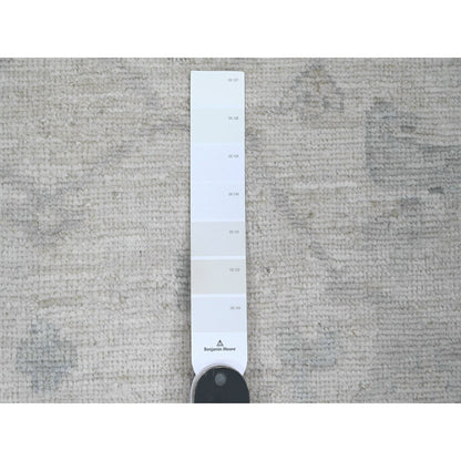 Oushak And Peshawar Wool Hand Knotted Rug Ivory 8.10x17.4 -O020264