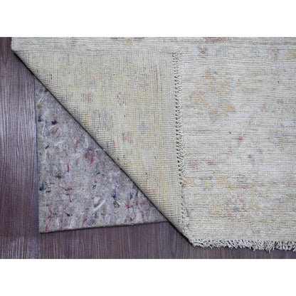 Oushak And Peshawar Wool Hand Knotted Rug Grey 7.10x9.8 -O020265