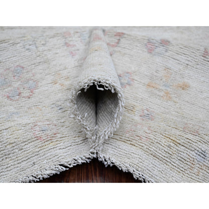Oushak And Peshawar Wool Hand Knotted Rug Grey 7.10x9.8 -O020265