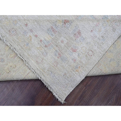 Oushak And Peshawar Wool Hand Knotted Rug Grey 7.10x9.8 -O020265