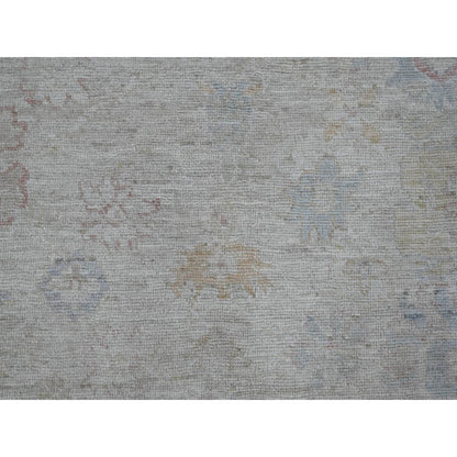Oushak And Peshawar Wool Hand Knotted Rug Grey 7.10x9.8 -O020265