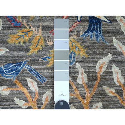 Oushak And Peshawar Wool Hand Knotted Rug Grey 2.8x5.8 -O020267