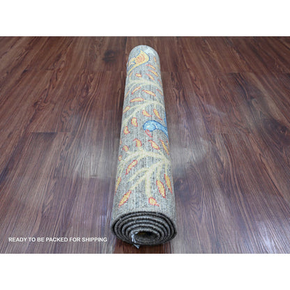 Oushak And Peshawar Wool Hand Knotted Rug Grey 2.8x5.8 -O020267