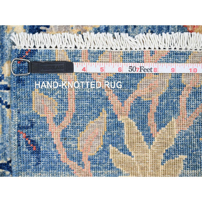 Oushak And Peshawar Wool Hand Knotted Rug Blue 3.1x19.4 -O020269