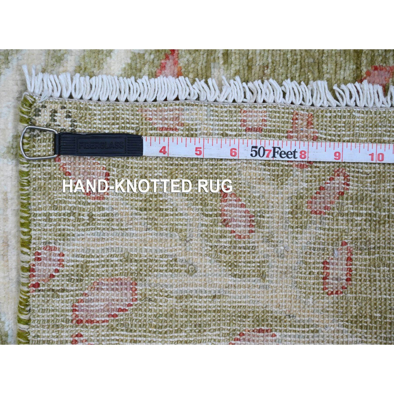 Green 2'7" x 6'0" Oushak And Peshawar Hand knotted Wool Rug - Sku: O020271
