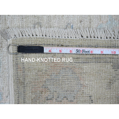 Oushak And Peshawar Wool Hand Knotted Rug Grey 2.7x9.9 -O020294