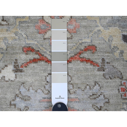 Oushak And Peshawar Wool Hand Knotted Rug Grey 2.11x4.9 -O020299