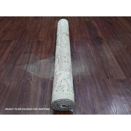 Oushak And Peshawar Wool Hand Knotted Rug Grey 2.11x4.9 -O020299