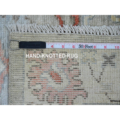 Oushak And Peshawar Wool Hand Knotted Rug Grey 2.11x4.9 -O020299