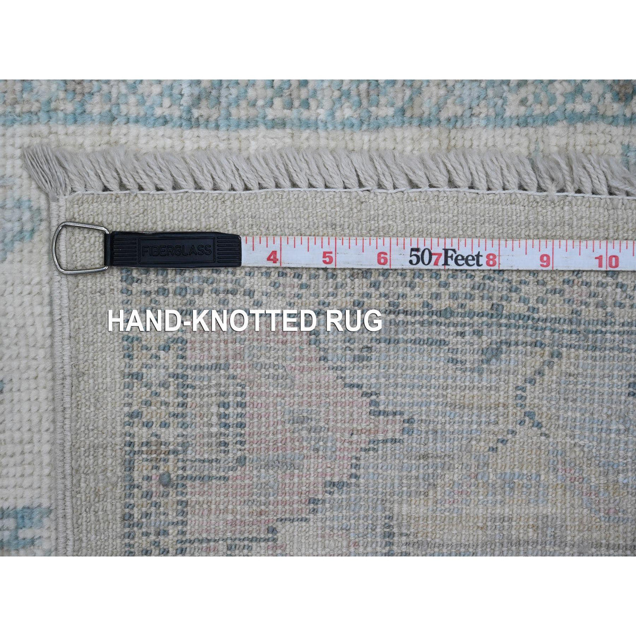 Ivory 2'8" x 11'4" Oushak And Peshawar Hand knotted Wool Rug - Sku: O020300