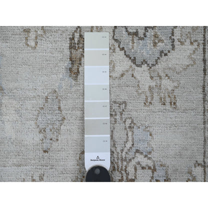 Oushak And Peshawar Wool Hand Knotted Rug Grey 2.7x9.9 -O020301