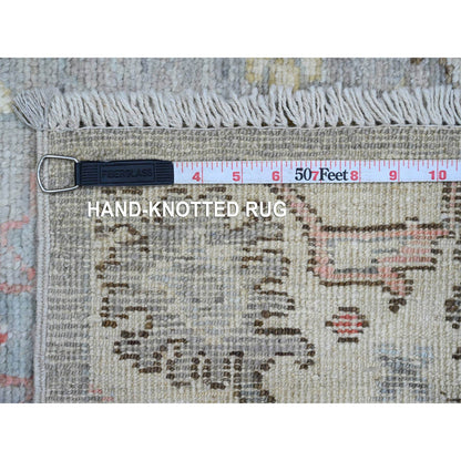 Oushak And Peshawar Wool Hand Knotted Rug Grey 3.0x9.8 -O020313
