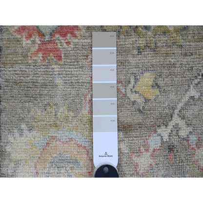 Oushak And Peshawar Wool Hand Knotted Rug Brown 2.0x3.2 -O020321