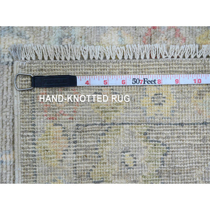 Oushak And Peshawar Wool Hand Knotted Rug Brown 2.0x3.2 -O020321
