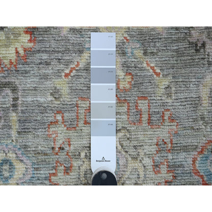 Oushak And Peshawar Wool Hand Knotted Rug Grey 2.1x3.5 -O020323