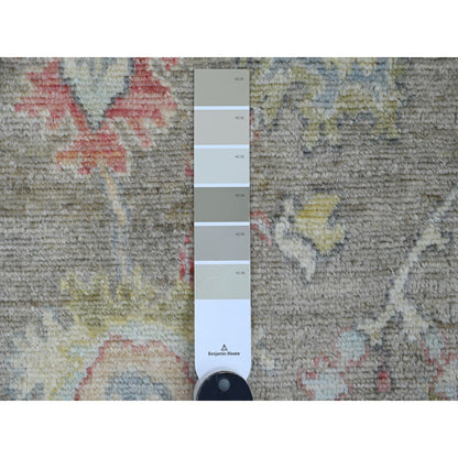 Oushak And Peshawar Wool Hand Knotted Rug Grey 1.11x3.2 -O020326